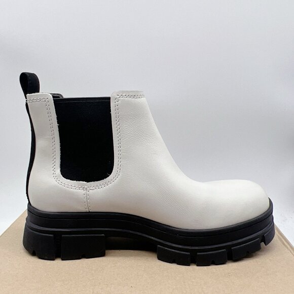 UGG ASHTON CHELSEA BOOTS Platform Waterproof Pull-on WHITE LEATHER WOMEN'S US 9 - Picture 8 of 12